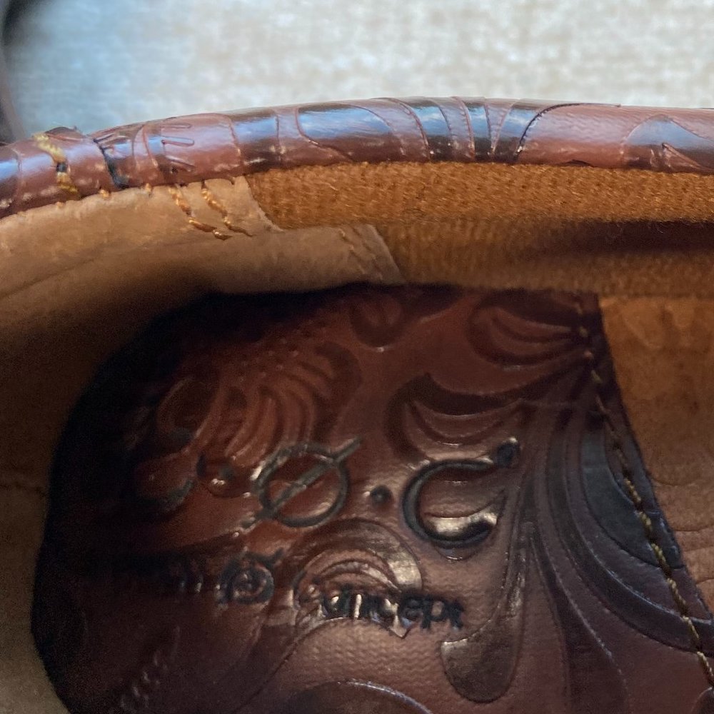 BOC Embossed Clogs Peggy Shoes Brown Vegan Leather C45789 Slip On Women's S7.5 - Picture 4 of 7